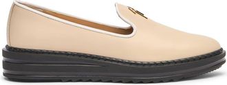 Giuseppe Zanotti Tim logo-lettering loafers - women - Leather - 35 - Neutrals
