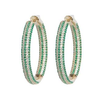 Nickho Rey Tire Hoops in Green Stripe/gold at Nordstrom