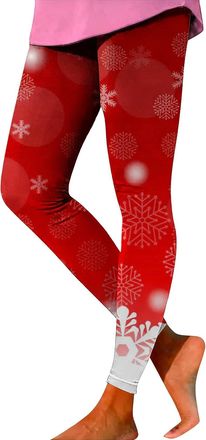 Generic Christmas Thermal Bottoms for Women Warm Leggings Christmas Leggings Women High Waisted Athletic Workout Legging Soft Printed Gym Yoga Pants for Indoo