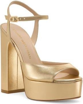 Stuart Weitzman Dayna Boost Platform Sandal in Golden at Nordstrom Rack, Size 9.5