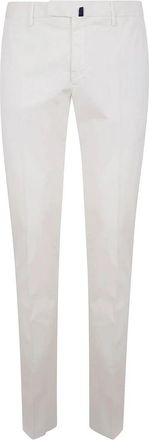Incotex Broek met riem en zakken - Heren - Chinos - Wit - 2XL - Katoen - Broeken