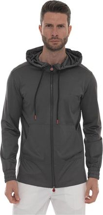Kiton Hoodie met rits van katoen - Heren - Zomerjassen - Grijs - XL - Katoen - Jassen