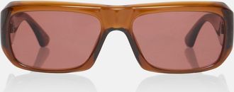 Saint Laurent Occhiali da sole rettangolari con logo SL