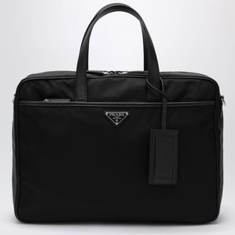 Prada Black Re-Nylon and Saffiano work bag