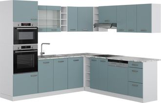Vicco Cocina Esquinera R-line, Gris Azulado, 237 X 60 Cm, Et M&aacute;rmol