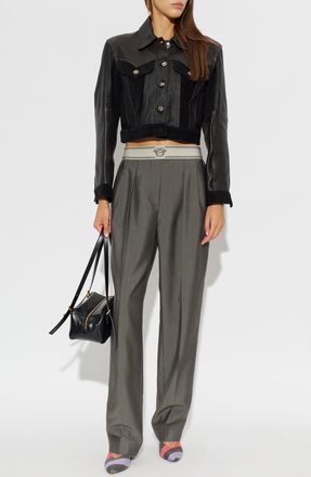Versace Creased Trousers, Womens, Grey