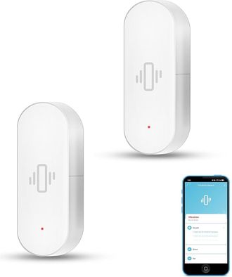 OEM Sensor De Vibraci&oacute;n Inteligente: Detector Inal&aacute;mbrico De Rotura De Cristales, Sensor De Puerto Wifi Con Alarmas Mediante Aplicaci&oacute;n, Sensibilidad Ajus