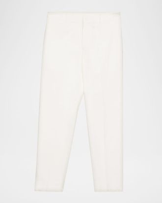 Emporio Armani Men & apos;s Cotton and Silk Flat Front Trousers