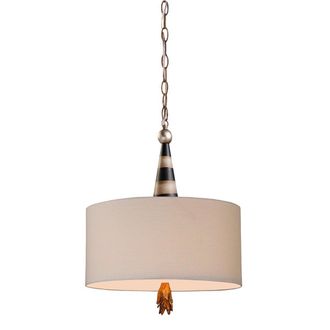Netlighting Flambeau 2 Light Ceiling Pendant Black Cream Gold Leaf E27