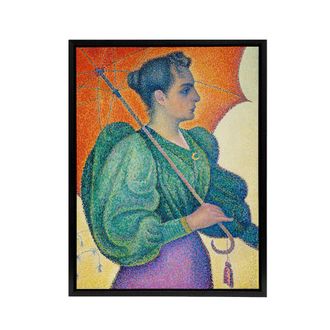 Artery8 Woman With A Parasol Umbrella Paul Signac Framed Canvas Wall Art Print | Size: W24 x H32