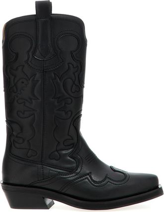 Ganni Black Western Texas Boots