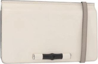 Gucci Pre-owned Cross Body Bags, female, White, Size: ONE SIZE Pre-owned Leather Cross Body Bag