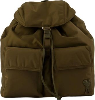 Ami Marcel Rucksack - unisex - Rugzakken - Groen - ONE Size - Leer - Tassen