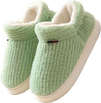 Generic Womens Plush Cloud Slippers,Cozy Fleece-Lined House Shoes Warm Winter Booties with Non-Slip Sole, Slippers Women Ladies for Indoor/Outdoor Use