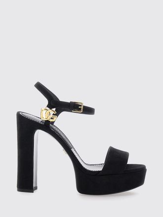 Dolce & Gabbana Suede High-Heel Platform Sandals with DG Monogram