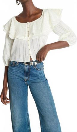Nation Ltd Sandra Bishop Sleeves Blouse In Porcelain