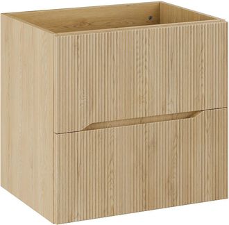 Vente-Unique Mueble bajo lavabo suspendido estriado - Natural claro - Ancho 60 cm - ORISO