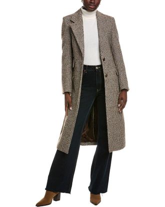 Reiss Kai Check Wool-Blend Coat