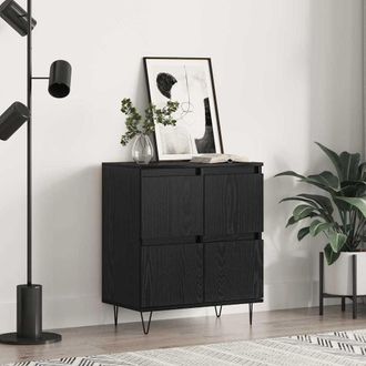 vidaXL Credenza Nero 60 X 35 X 70 Cm Legno Multistrato - Vidaxl