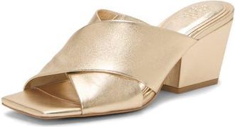Vince Camuto Kespa Block Heel Sandal in Egyptian Gold at Nordstrom, Size 6.5