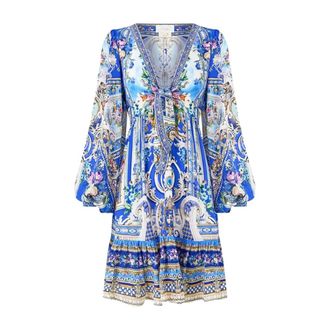 Camilla Dames, Jurken, Blauw, Maat: XS Zijde