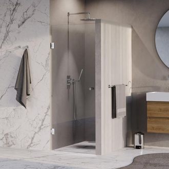 Marcel Breuer Void Carving Nisdeur - 70x200cm - draaideur - glascoating - omkeerbaar - helder glas - Chroom