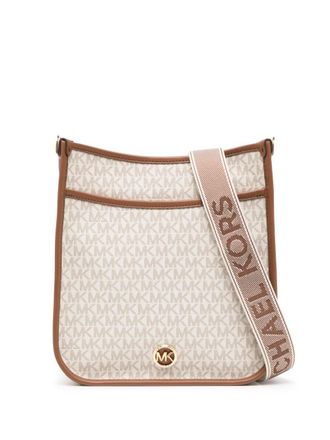 Michael Kors large Luisa canvas crossbody bag - women - Calf Leather - One Size - Brown