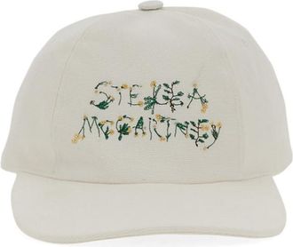 Stella McCartney White Embroidered Baseball Hat