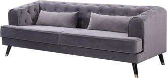 Habitat et Jardin Sof&aacute; De Terciopelo gloria - 216 X 86 X 76 Cm - 3 Plazas - Gris