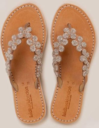 Laidbacklondon Womens Reece Sandals In Light Brown And Silver