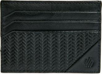Johnston & Murphy Basketweave Card Holder in Black at Nordstrom Rack