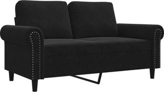 vidaXL Sofá de 2 plazas terciopelo negro 120 cm Vidaxl