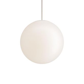 Zafferano Sferis Lampada A Sospensione Sfera In Vetro Opale Satinato, Montatura In Policarbonato, Diametro 25 Cm, Altezza Totale 315 Cm, Design Minimalista