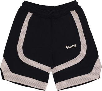Disclaimer Zwarte Logo Pak Broek met Elastiek - Heren - Korte Broeken - Zwart - L - Katoen - Korte Broeken