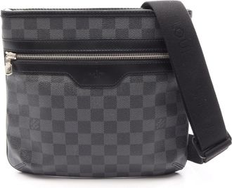 Louis Vuitton Black Coated Canvas Pvc Damier Graphite Leather Handbag Shoulder Bag (Pre-Owned)
