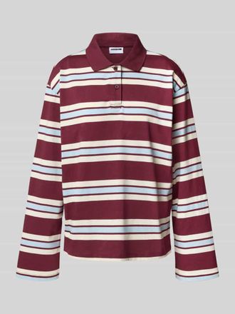 Noisy May Longsleeve mit kurzer Knopfleiste Modell AURA in Bordeaux, Gr&ouml;&szlig;e XS