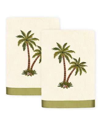 Linum Home Textiles Palmera 2Pc Embellished Turkish Cotton Hand Towel Set