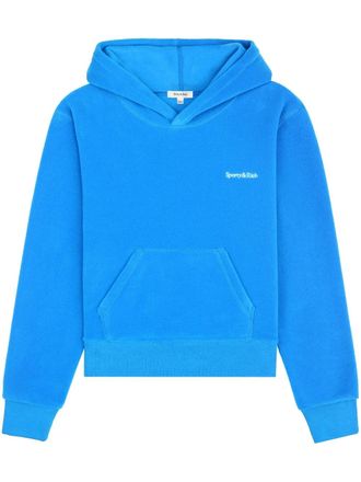 Sporty & Rich embroidered-logo fleece hoodie - Blue