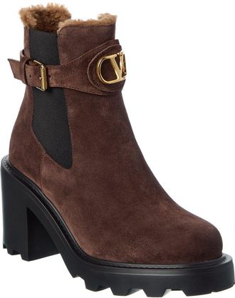Valentino Vlogo Signature Suede Boot