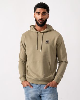 Belstaff Mens Pullover Hoodie in Sage Green Cotton - Size Large