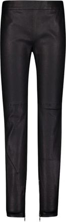 Givenchy Zwarte Leren Leggings Met Ritsen - Dames - Leren Broeken - Zwart - L - Leer - Broeken