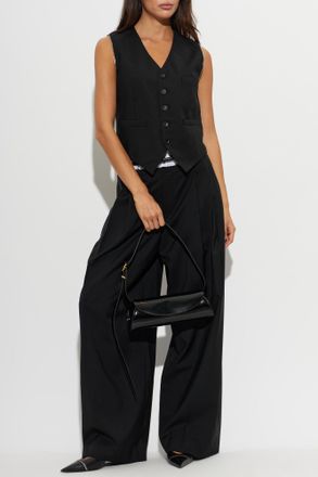 Alexander Wang Vest With Decorative Zippers, Womens, Black