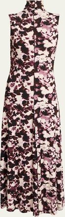Proenza Schouler Valentina Floral Jersey Turtleneck Midi Dress