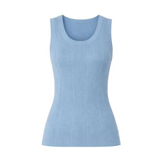 Max Mara Sleeveless Tops, female, Blue, Size: XS Sleeveless Tops