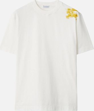 Burberry Mens Burberry Graffiti Equestrian Knight T-Shirt in White - Size: 44