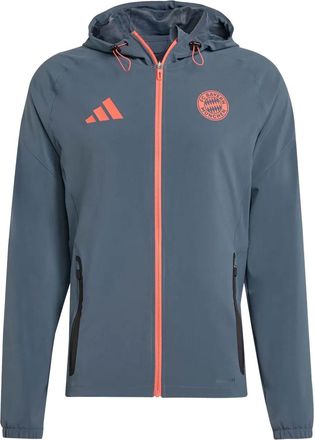 adidas x Bayern Munich logo zip-up hoodie - men - Recycled Polyester - M - Grey
