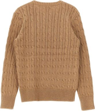 Polo Ralph Lauren Braided Cotton Crewneck Sweater - Camel