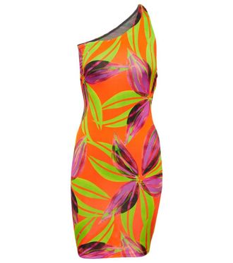 Louisa Ballou Miniabito monospalla con stampa