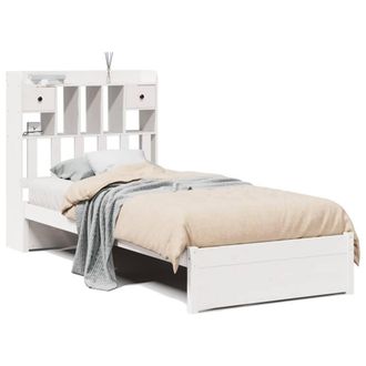 Berkfield Home Bookcase Bed without Mattress White 90x200cm Solid Wood Pine | Size: 90x200 cm