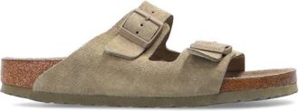 Birkenstock Arizona Soft Footbed Su&egrave;de Sandalen - Heren - Sandalen - Beige - 41 EU - Su&egrave;de - Schoenen